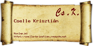 Cselle Krisztián névjegykártya